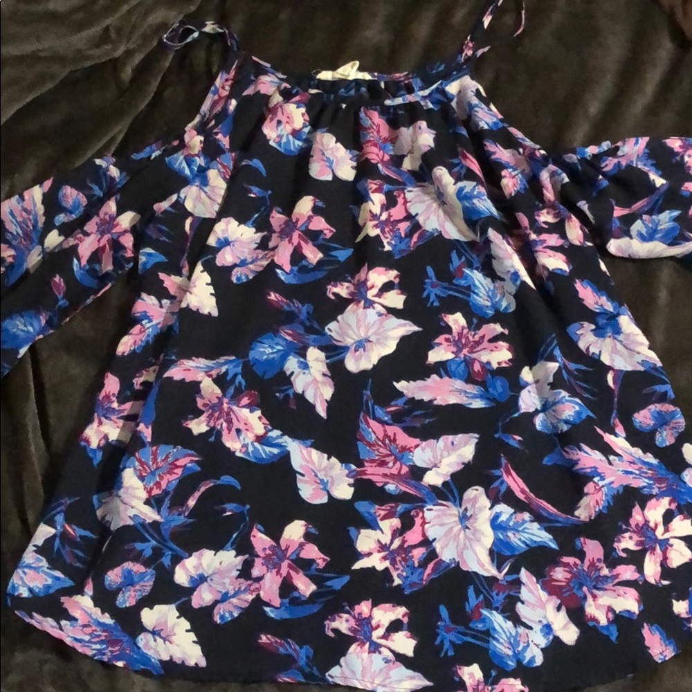 Blue and purple Floral summer top